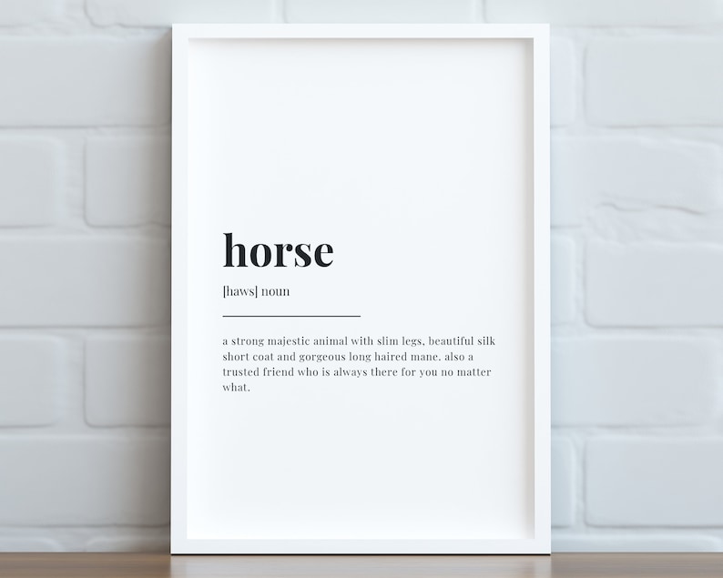 HORSE DEFINITION PRINT Wall Art Print Horse Print Etsy