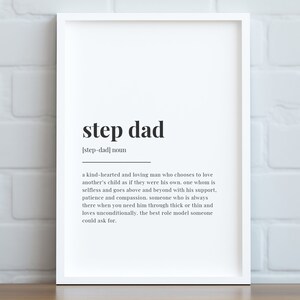 Step Dad Definition STEPDAD DEFINITION MEANING | Printable Wall Art | Stepdad Gift ...