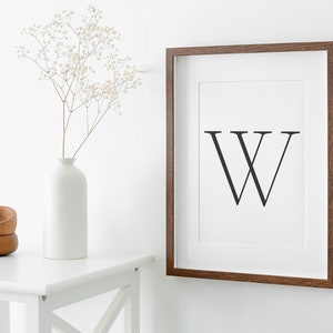Letter W Typography Wall Decor | Letter A Wall Art Print | Home Decor ...