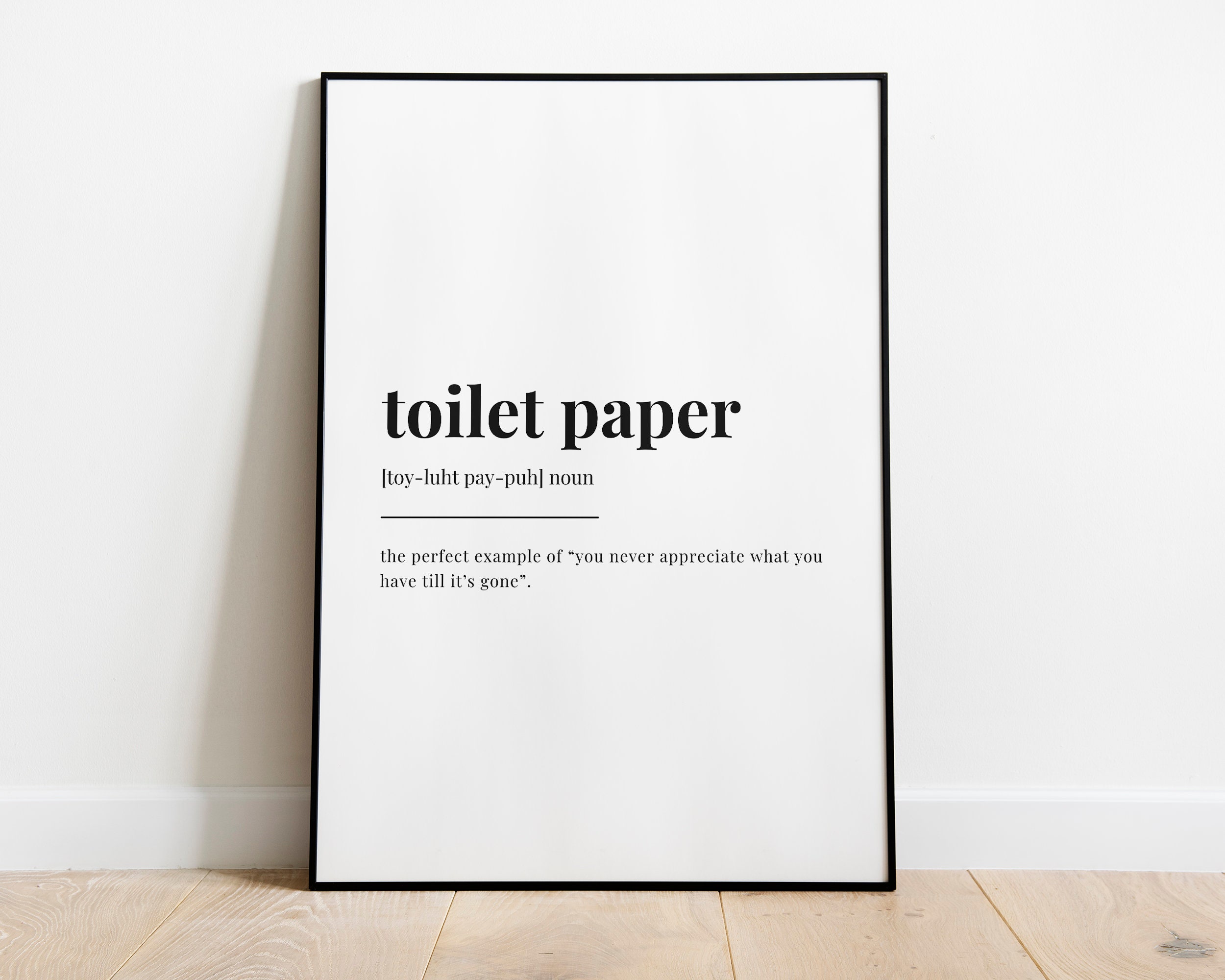 TOILET PAPER DEFINITION Print Wall Art Print Toilet Paper Etsy UK