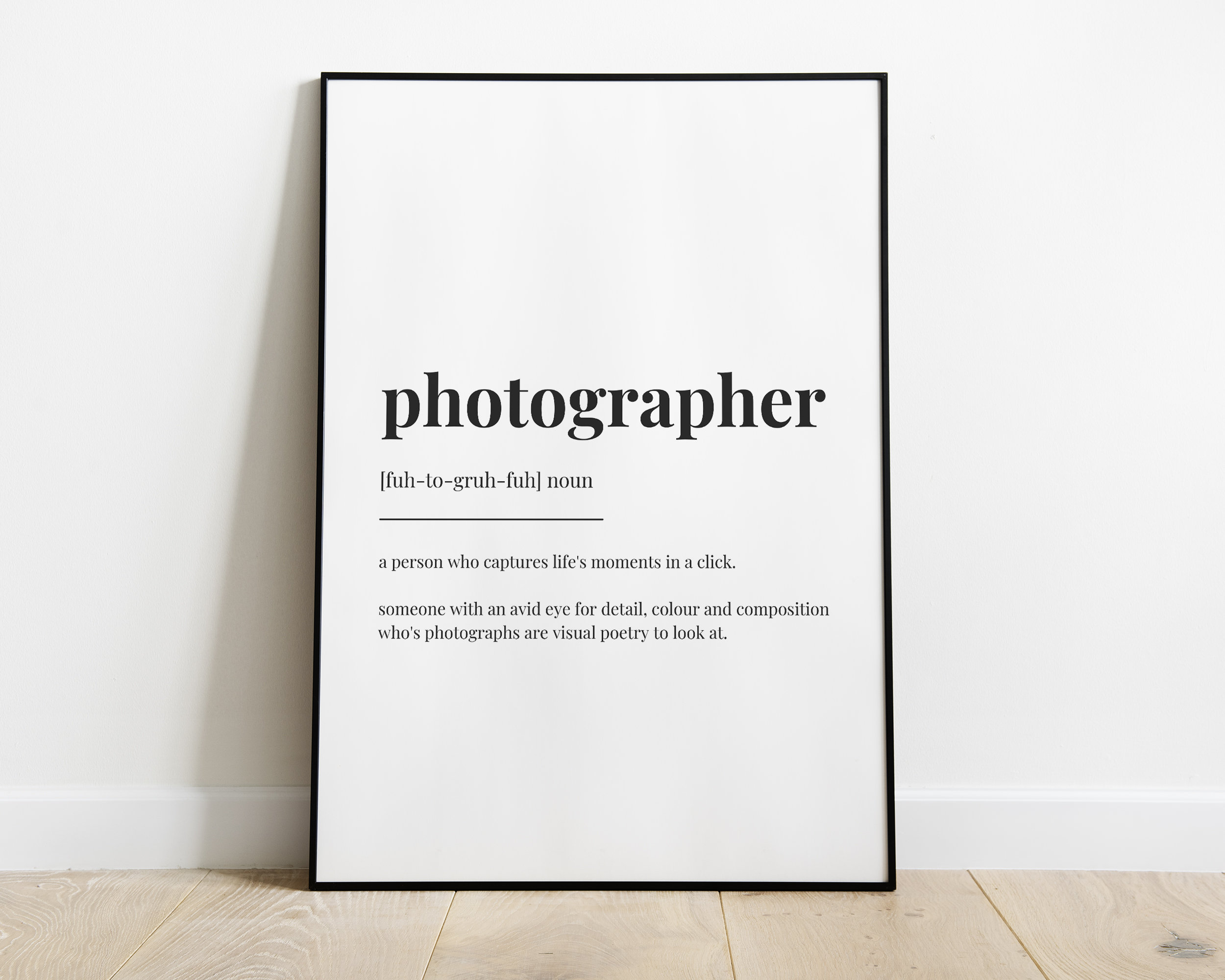 PHOTOGRAPHER DEFINITION PRINT Wall Art Print Photographer Etsy UK