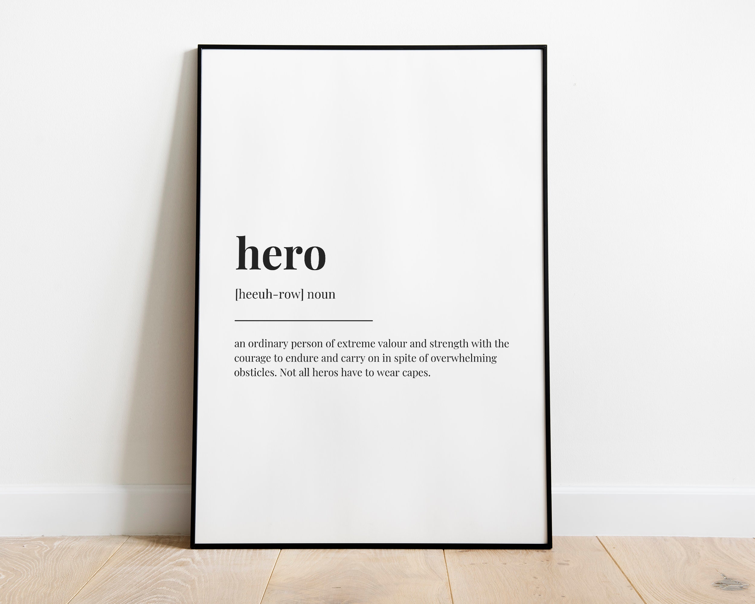HERO DEFINITION PRINT Printable Wall Art Instant Download Etsy UK