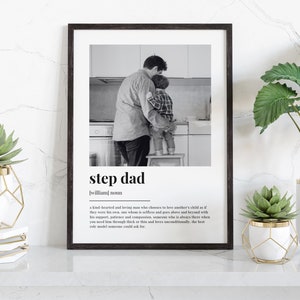 PERSONALISED STEP DAD Definition Print, Wall Art Print, Step Dad Gift, Step Dad Print, Photo Definition Print, Custom Gift With Photo image 5