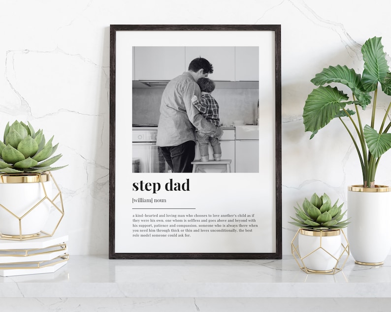 PERSONALISED STEP DAD Definition Print, Wall Art Print, Step Dad Gift, Step Dad Print, Photo Definition Print, Custom Gift With Photo image 5