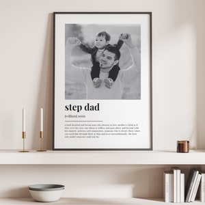 PERSONALISED STEP DAD Definition Print, Wall Art Print, Step Dad Gift, Step Dad Print, Photo Definition Print, Custom Gift With Photo image 3