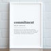 COMMITMENT DEFINITION PRINT | Wall Art Print | Commitment Print ...