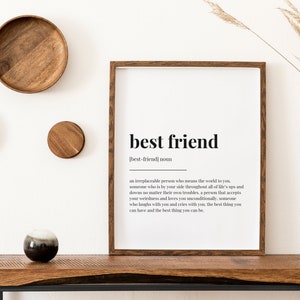 BEST FRIEND DEFINITION Meaning Printable Wall Art Best Friend Gift Digital Download Print image 4