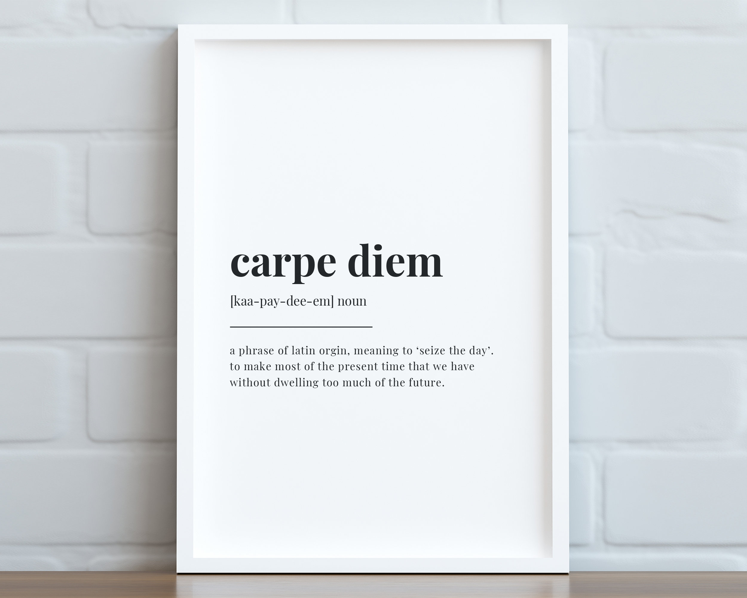 CARPE DIEM DEFINITION Print | Wall Art Print | Carpe Diem Print