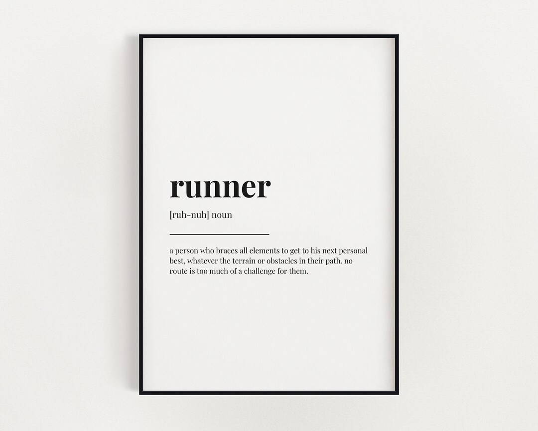 RUNNER DEFINITION PRINT Wall Art Print Definition Print Etsy