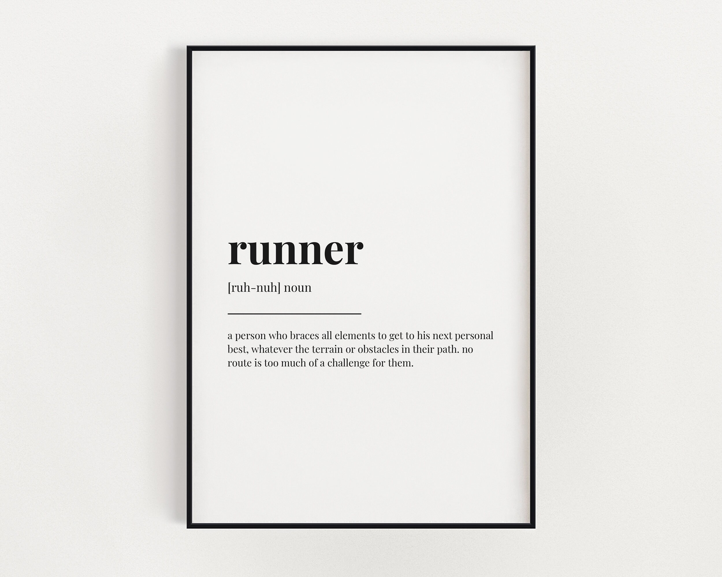 RUNNER DEFINITION PRINT Wall Art Print Definition Print Etsy