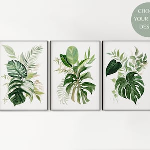 SET OF 3 WALL Art, Botanical Print, Watercolour Plants, Tropical Wall Art, Botanical Wall Art, Nature Wall Art, Plant Lover Gift, Home Decor