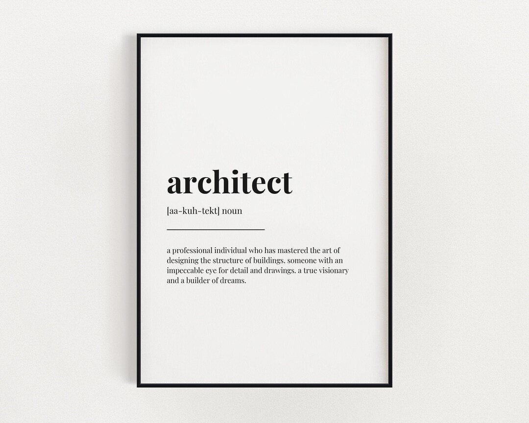 ARCHITECT DEFINITION PRINT | Wall Art Print | Architect Print ...