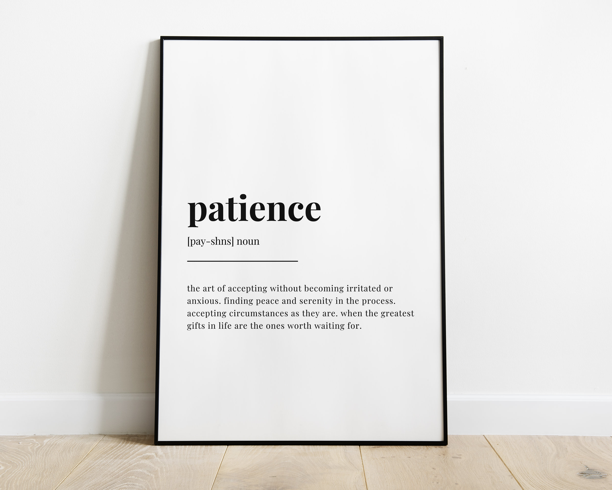 Patience Definition Meaning Printable Wall Art Wall Decor Etsy