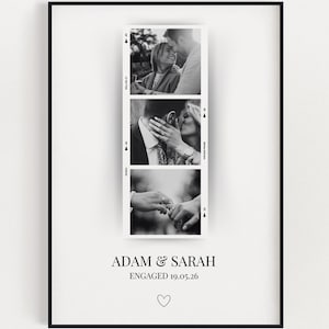 PERSONALISED ENGAGEMENT PHOTO Print, Wall Art Print, Engagement Print, Wedding Gift, Custom Gift With Photo, Wedding Engagement Gift