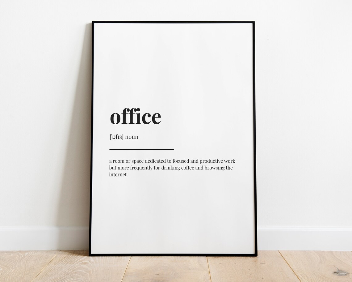 OFFICE DEFINITION PRINT Wall Art Print Office Wall Decor Etsy