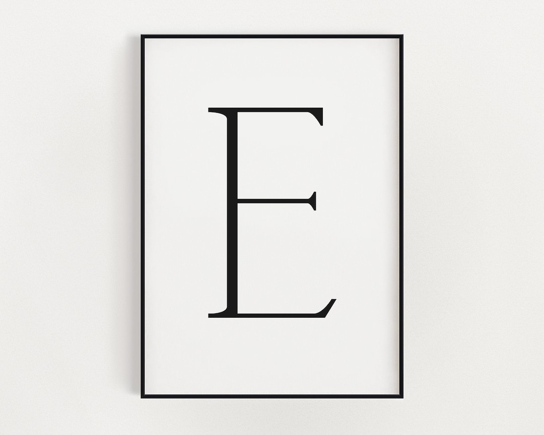LETTER E PRINT Letter E Wall Decor Letter E Sign Nursery Etsy