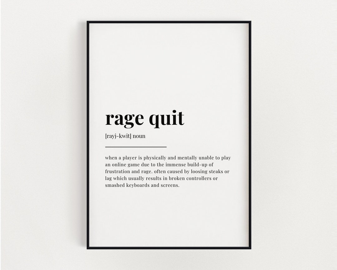 Rage-Quit Definition Gulag Definition Gamer Definition On Canvas 3 Pieces  Textual Art