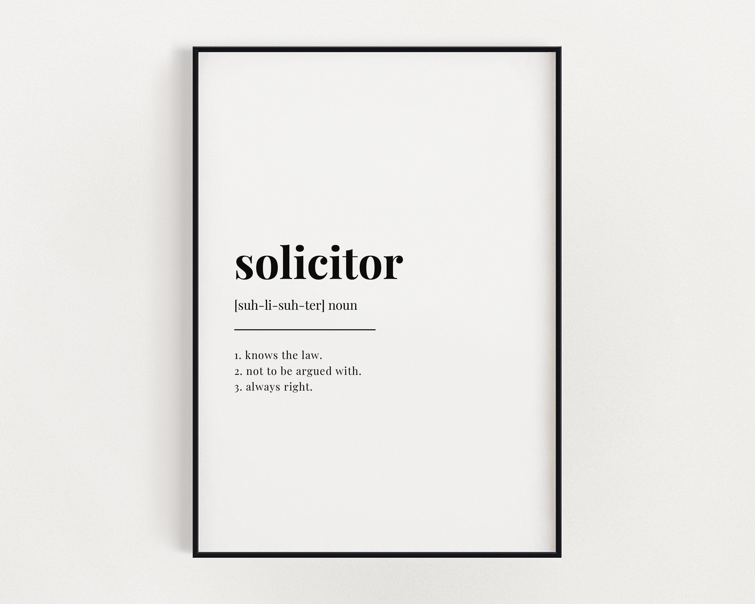 Solicitor Definition Meaning Printable Wall Art Wall Decor Etsy