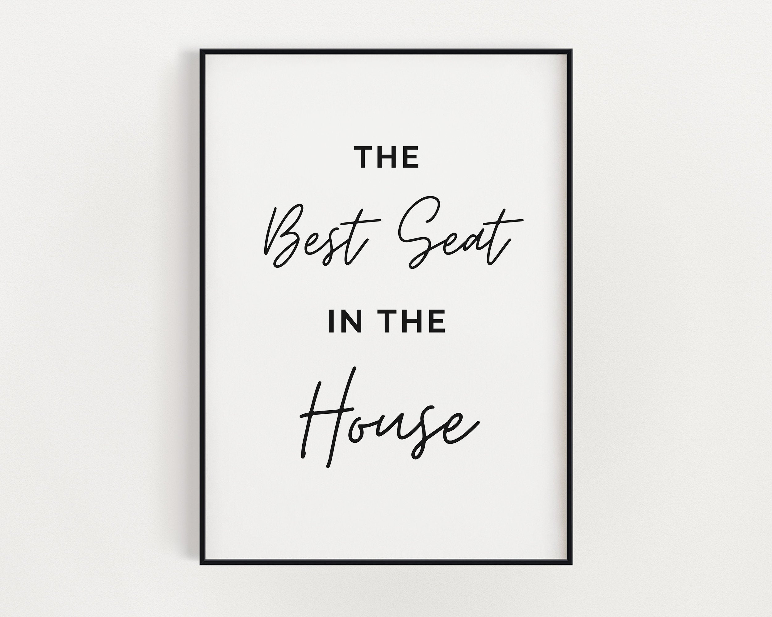 BATHROOM PRINT | Best Seat In The House, Bathroom Decor Wall Art, Typography Print, Bathroom Wall Art, Bathroom Sign, Funny Wall Art Print