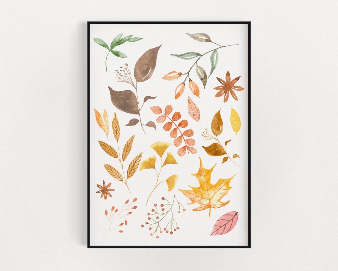 AUTUMN LEAVES PRINT | Printable Wall Art | Autumnal Prints | Instant ...