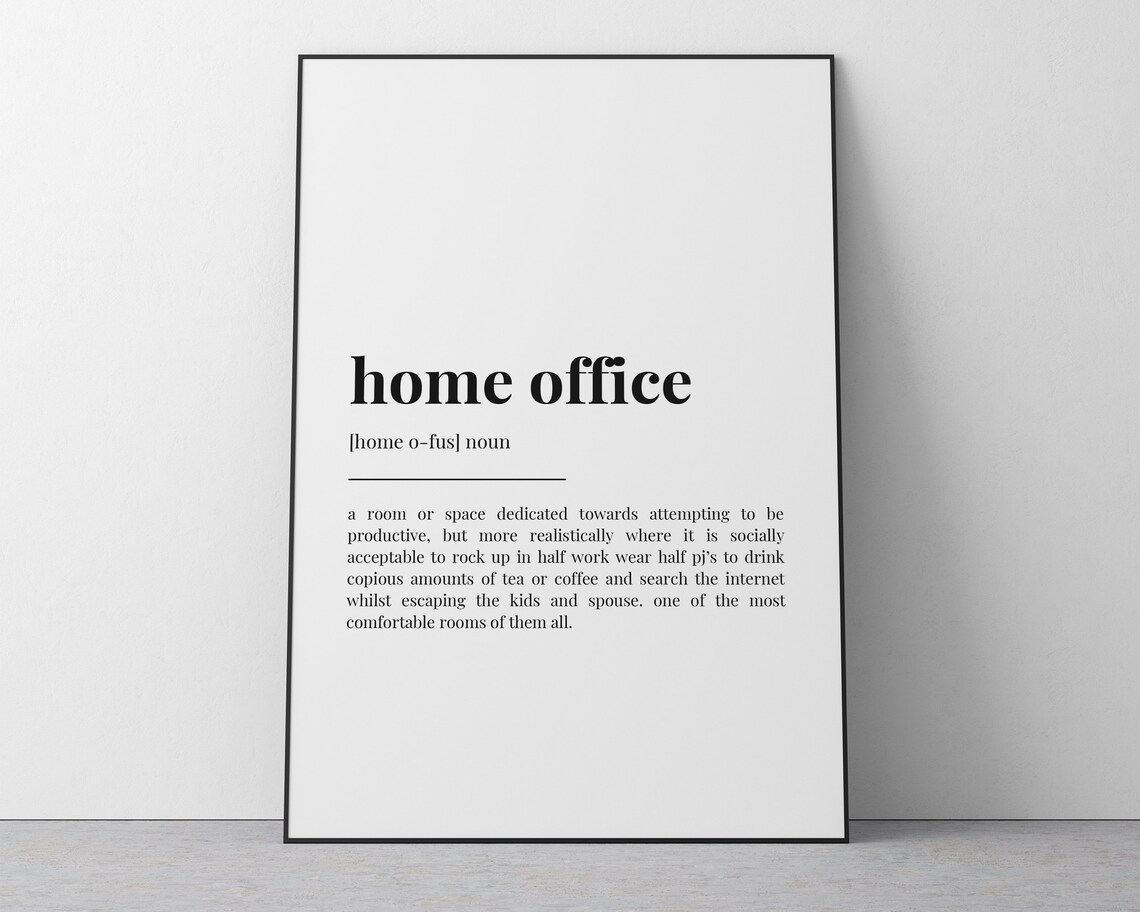 HOME OFFICE DEFINITION Print Wall Art Print Definition Etsy UK