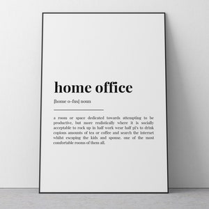 HOME OFFICE DEFINITION Print, Wall Art Print, Definition Print, Quote ...