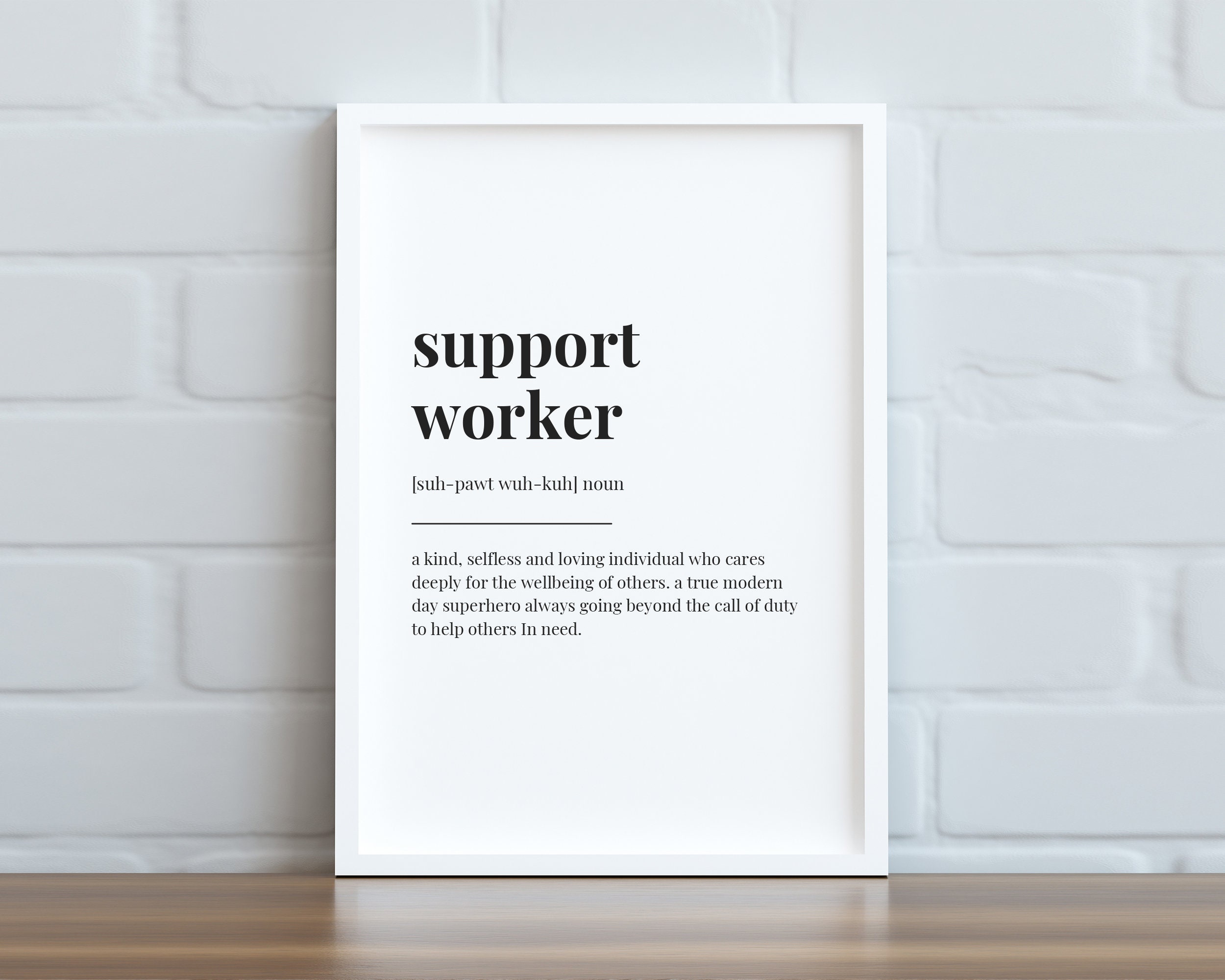 SUPPORT WORKER DEFINITION Print | Printable Wall Art | Gift for Support ...