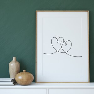 LINE DRAWING PRINT Heart Line Drawing Print Abstract Line Art Minimalistic Prints Heart Drawing Wall Art Home Décor image 6