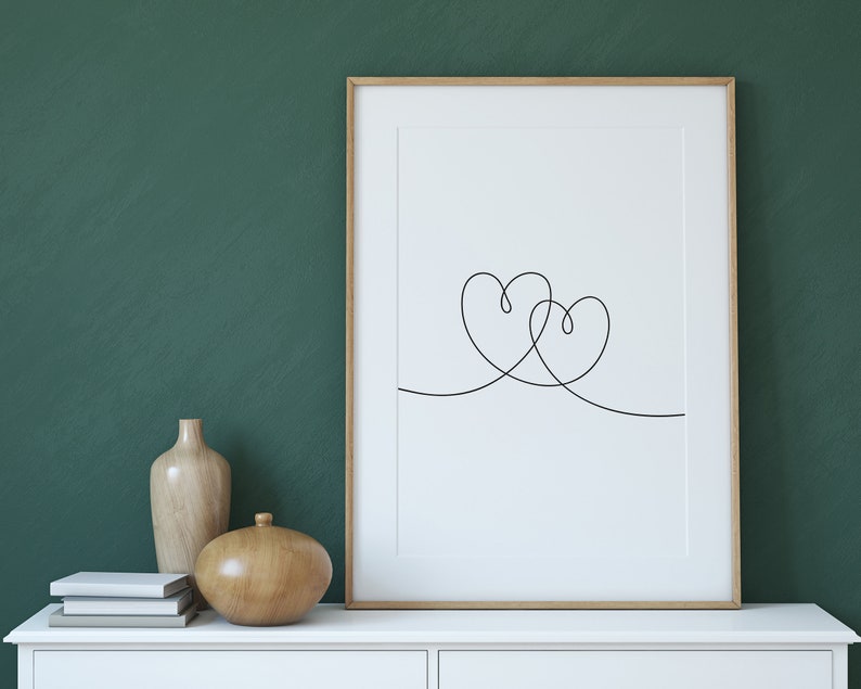 LINE DRAWING PRINT Heart Line Drawing Print Abstract Line Art Minimalistic Prints Heart Drawing Wall Art Home Décor image 6