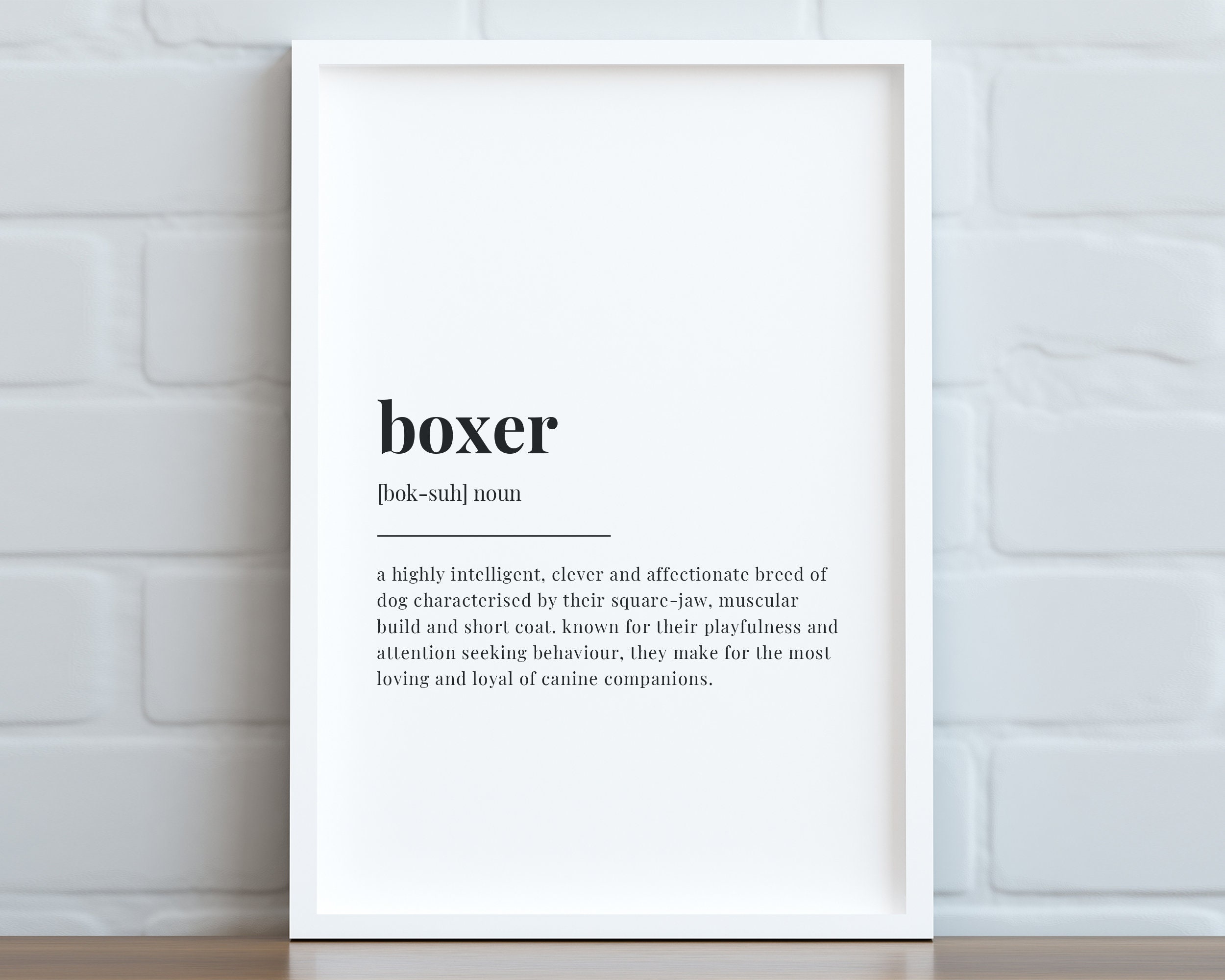 BOXER DEFINITION MEANING Printable Wall Art Boxer Print Etsy