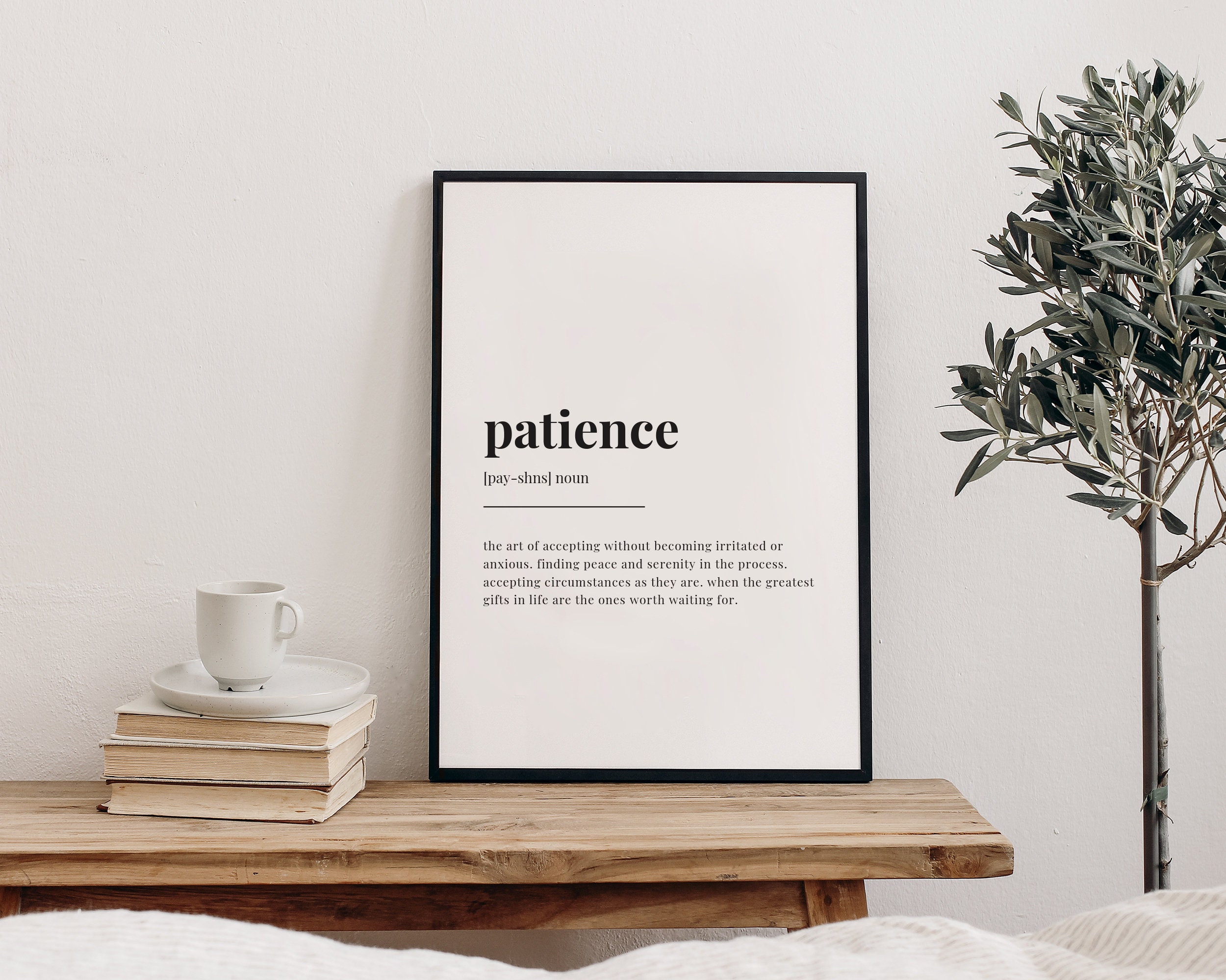 Patience Definition Meaning Printable Wall Art Wall Decor Etsy