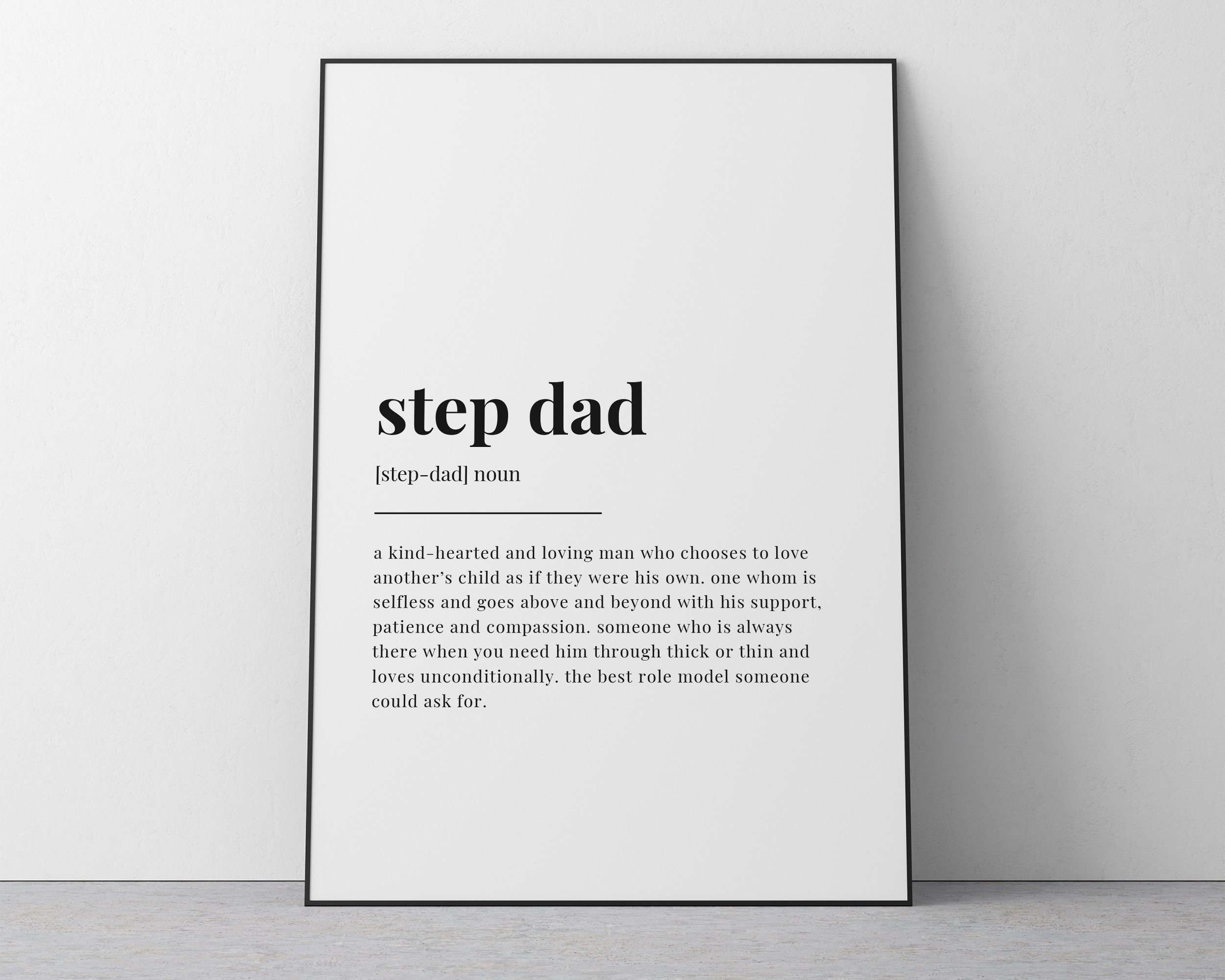 Step Dad Definition STEP DAD DEFINITION Print | Wall Art Print | Gift for Step Dad ...