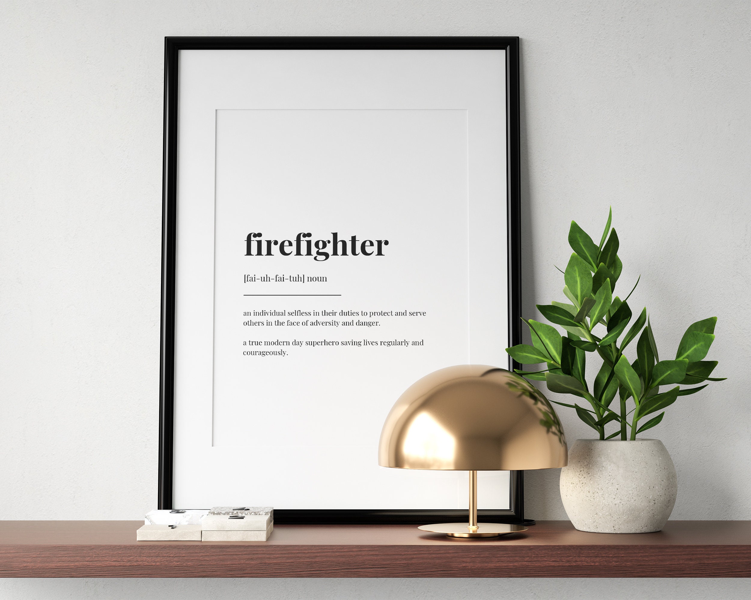 Discover FIREFIGHTER DEFINITION PRINT | Wall Art Print | Firefighter Print | Definition Print | Quote Print | Gift for Firefighter | Home Decor