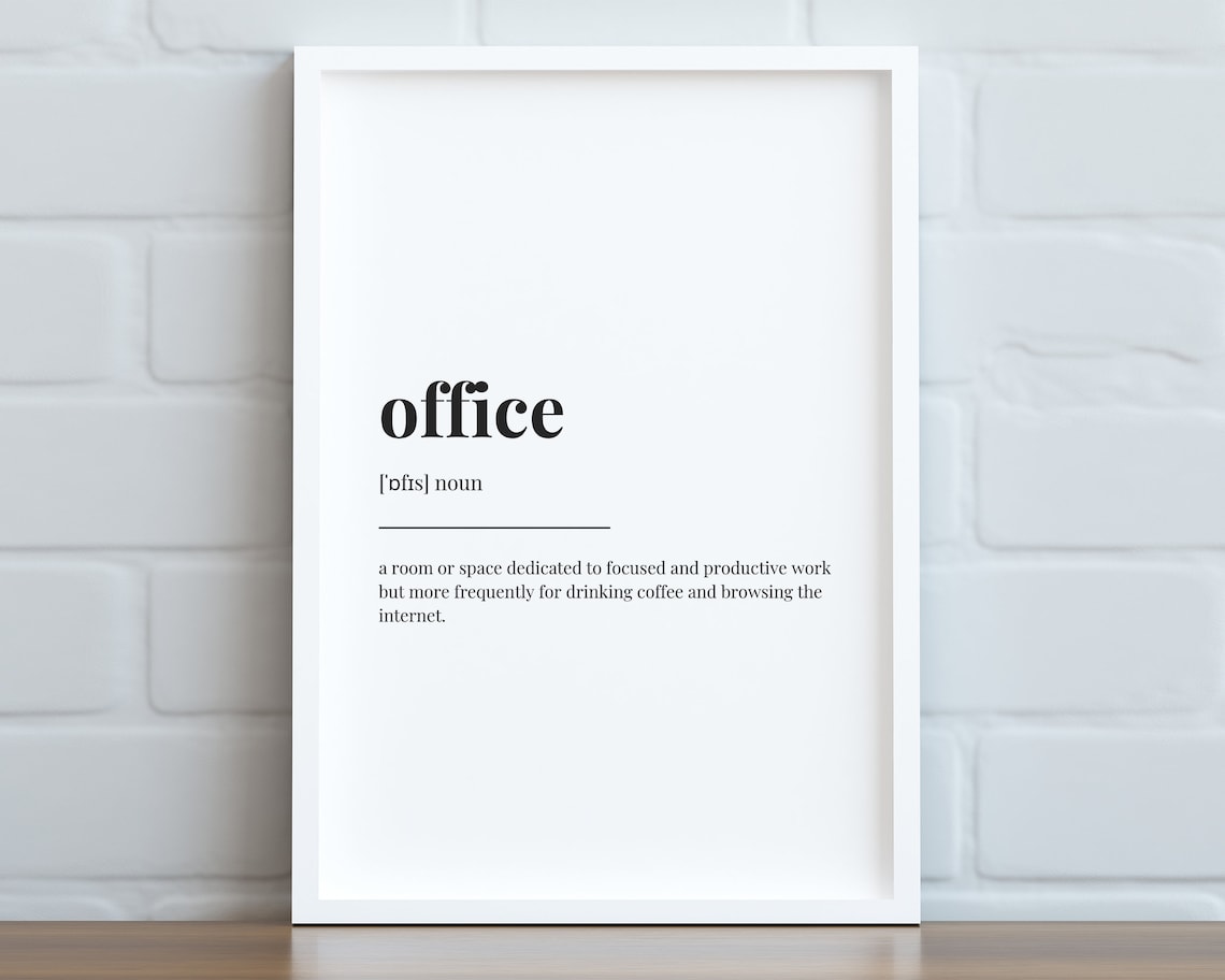 Office Definition Print Wall Art Print Office Print Etsy