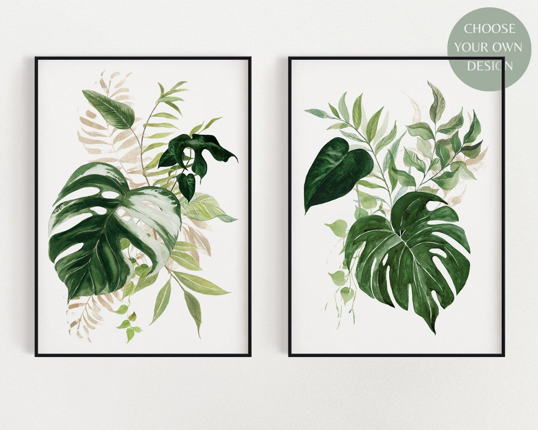 BOTANICAL PRINTS SET of 2 | Wall Art | Nature Prints | Watercolour ...