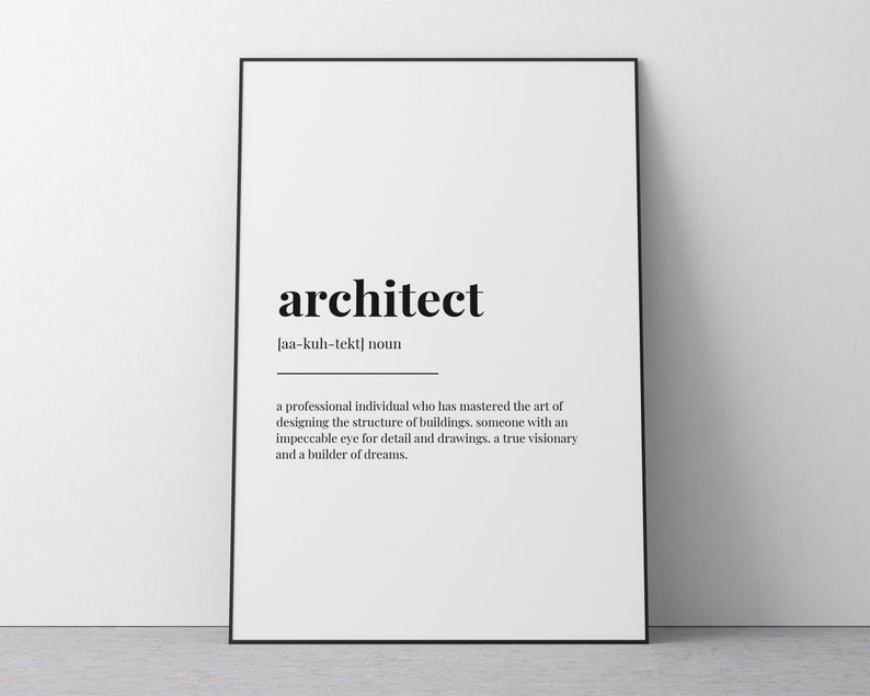 ARCHITECT DEFINITION PRINT Digital Download Printable Wall Etsy UK