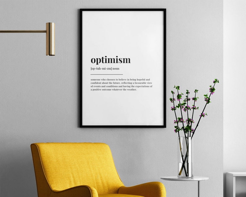 OPTIMISM DEFINITION PRINT, Wall Art Print, Quote Wall Art, Wall Decor ...