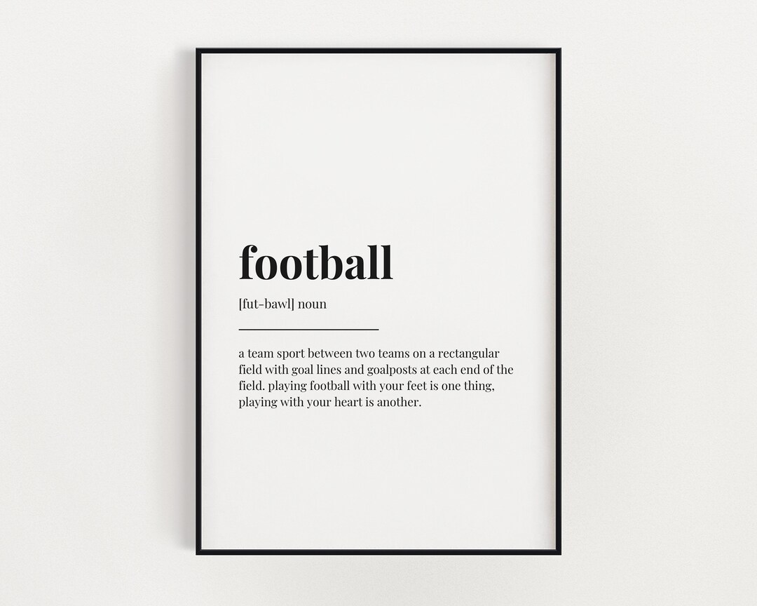FOOTBALL DEFINITION PRINT Printable Wall Art Instant Download
