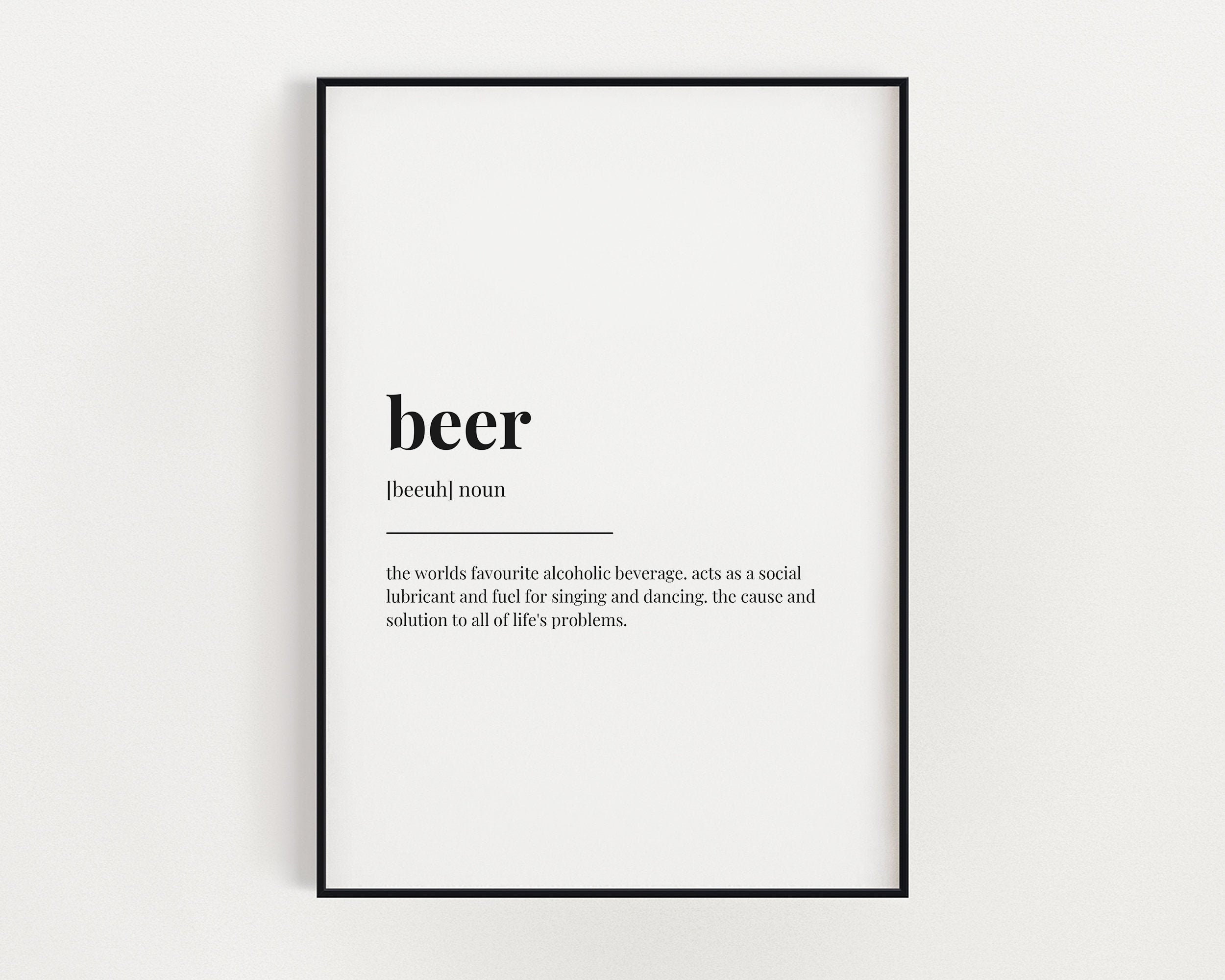 BEER DEFINITION PRINT | Wall Art Print | Definition Print | Quote Print ...