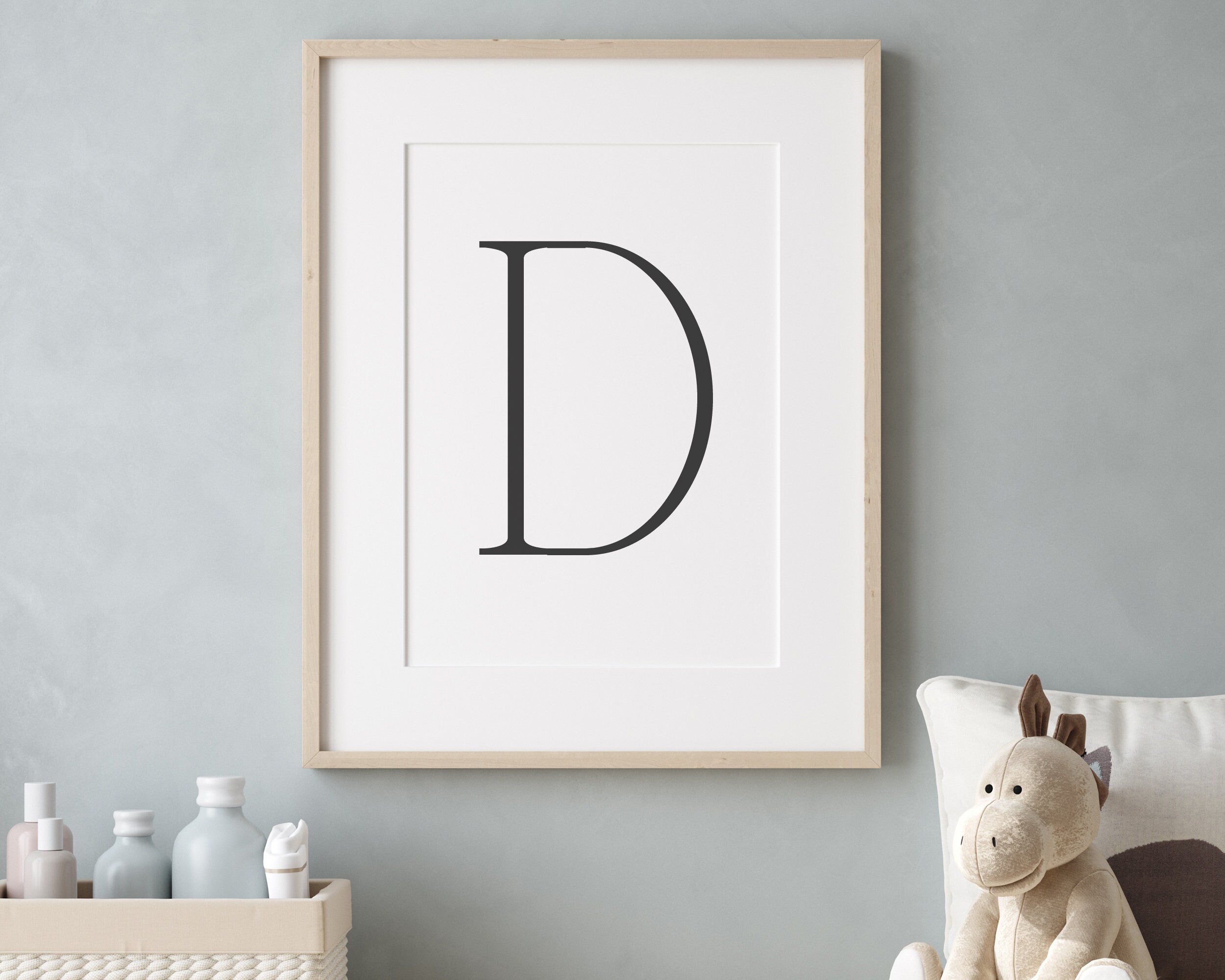 Letter D Typography Wall Decor Letter D Wall Art Print Etsy