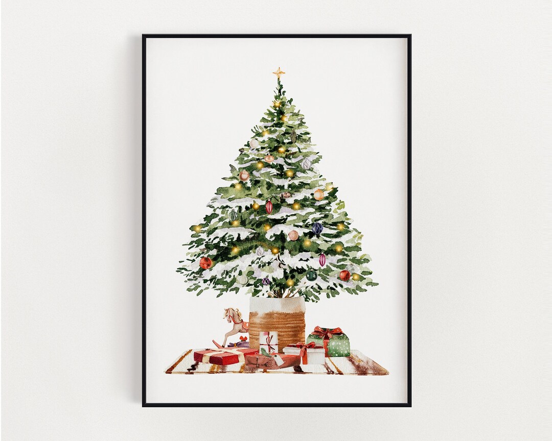 CHRISTMAS PRINT Christmas Tree Wall Art Festive Print Xmas Decor