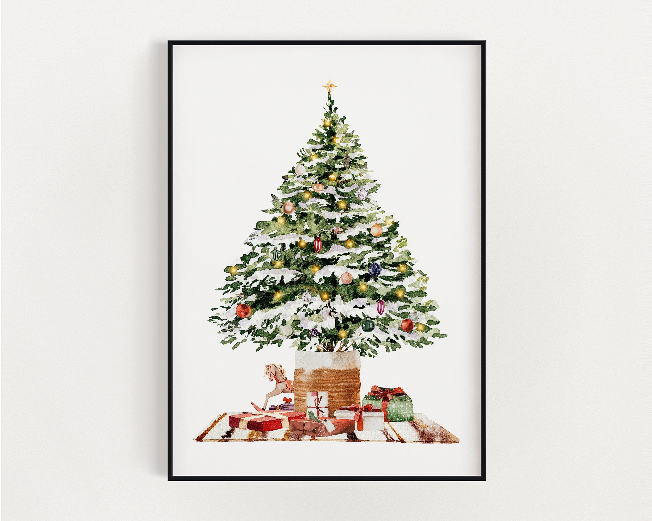 CHRISTMAS PRINT Christmas Tree Wall Art Festive Print Etsy UK