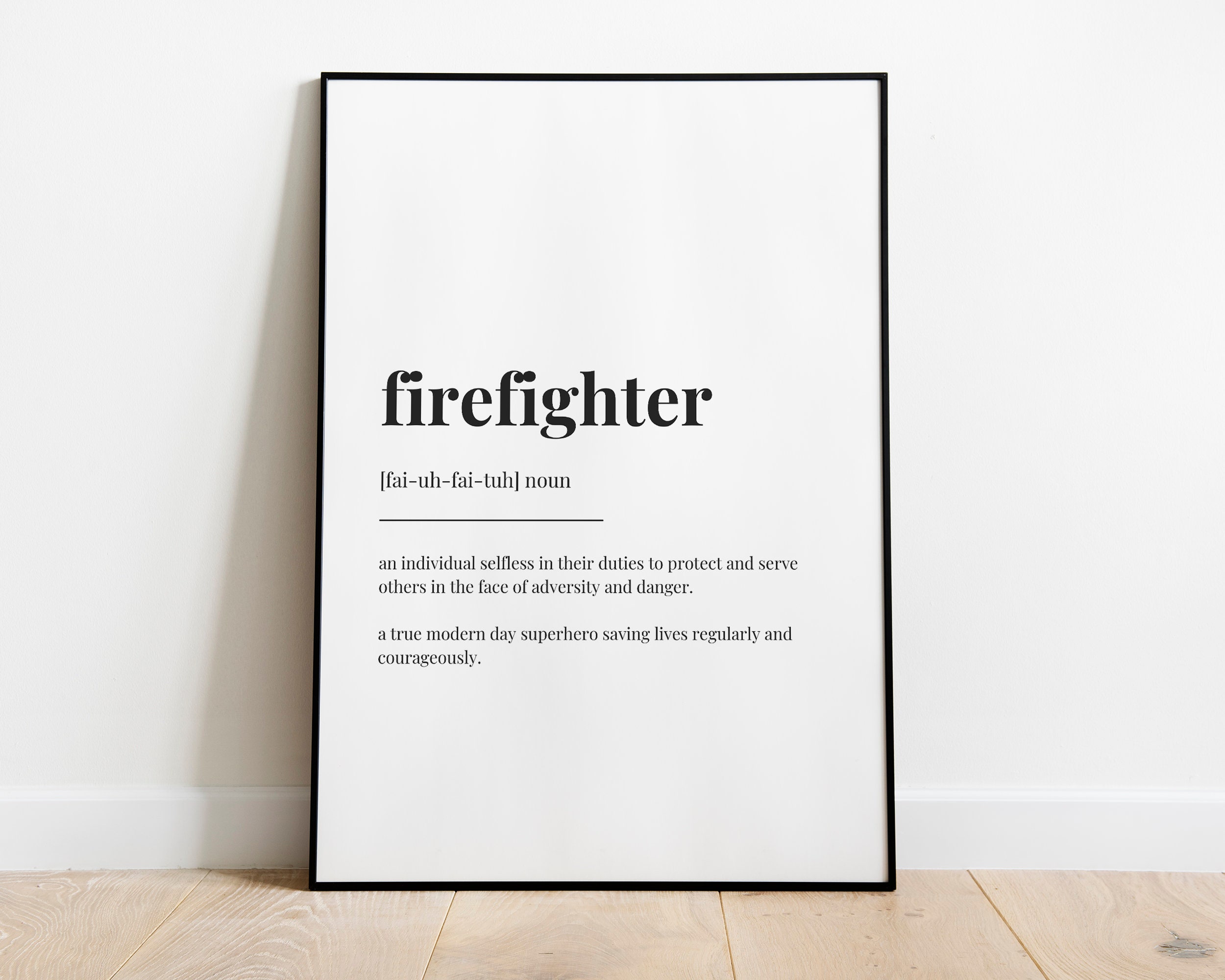 Discover FIREFIGHTER DEFINITION PRINT | Wall Art Print | Firefighter Print | Definition Print | Quote Print | Gift for Firefighter | Home Decor