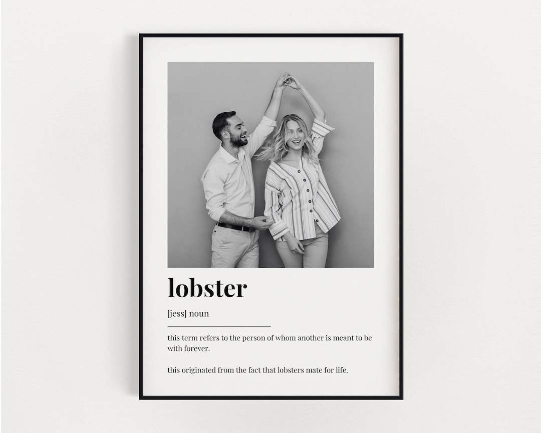 PERSONALISED LOBSTER DEFINITION Print Wall Art Print Couples Etsy