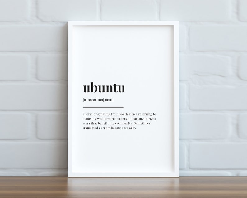 UBUNTU DEFINITION PRINT Wall Art Print Ubuntu Print Definition Print Quote Print image 3