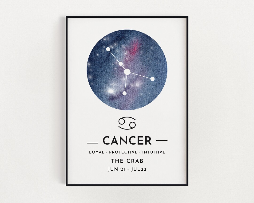 CANCER ZODIAC SIGN Print, Wall Art, Cancer Gifts, Zodiac Gift ...