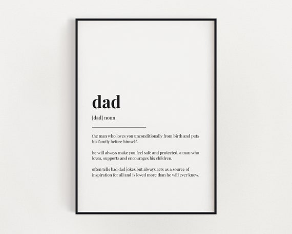 DAD DEFINITION MEANING Printable Wall Art Dad Gift | Etsy