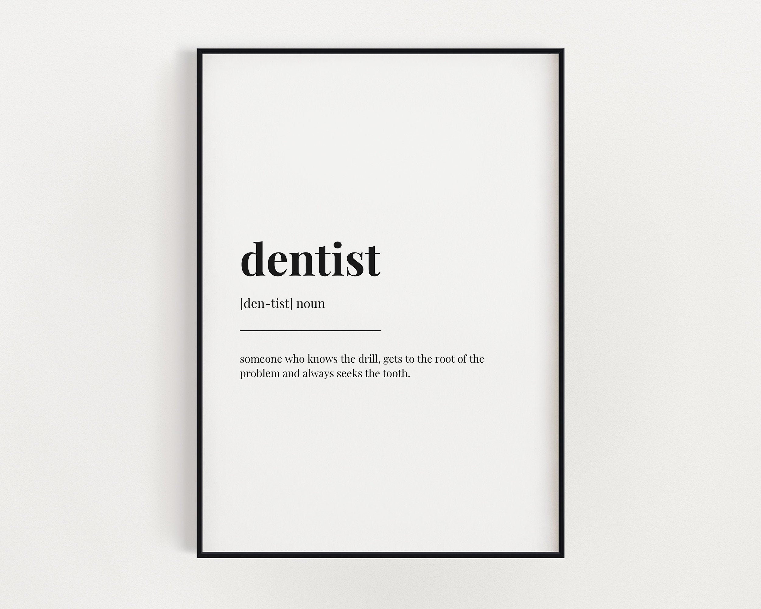 DENTIST DEFINITION MEANING Printable Wall Art Dentist Gift Etsy