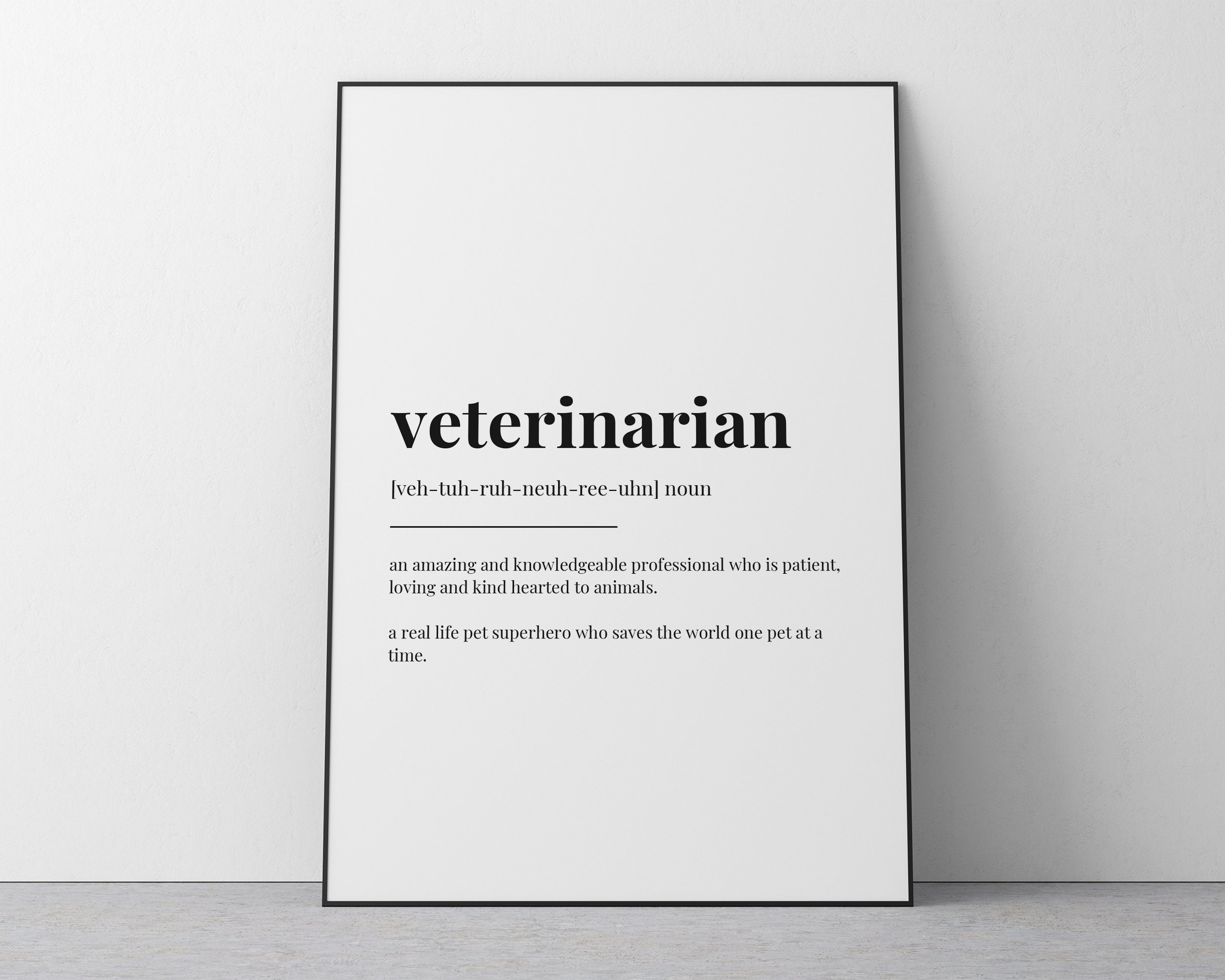 VET DEFINITION PRINT Digital Download Printable Wall Art Etsy