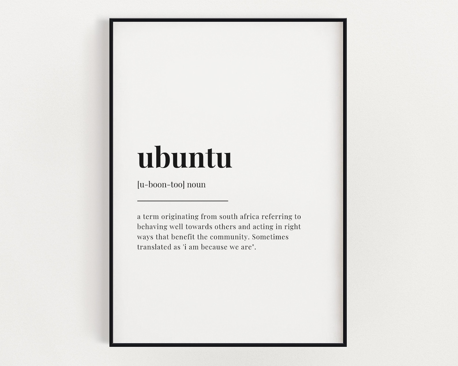 UBUNTU DEFINITION PRINT Wall Art Print Ubuntu Print Etsy